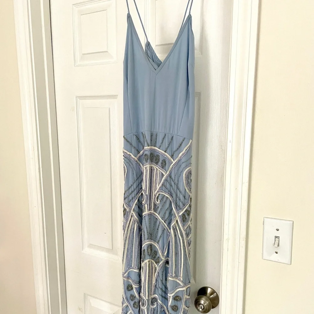 ASOS Blue Embellished Midi Dress - Picture 4 of 5